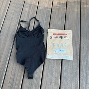SHAPERX Women's Black Shapewear Bodysuit
